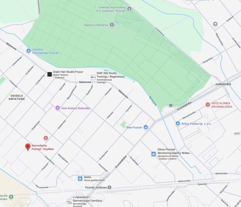 Mapa dojazdu do OxyMed